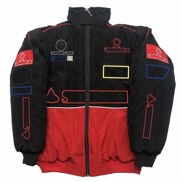 f1 racing suit long-sleeved jacket retro motorcycle team winter cotton clothing embroidered warm hhn1, Black;brown
f1 racing suit long-sleeved jacket retro motorcycle team winter cotton clothing embroidered warm hhn1, Black;brown