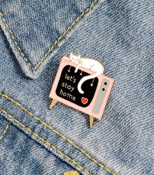 let039s stay home letters enamel cat tv lapel pins badges phrase brooches gifts for women men fashion pins whole jewelry1226896, Gray
let039s stay home letters enamel cat tv lapel pins badges phrase brooches gifts for women men fashion pins whole jewelry1226896, Gray