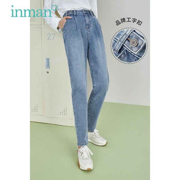 jeans inman women's jeans spring autumn casual minimalist buttons high waist loose allmatch denim radish trousers, Blue
jeans inman women's jeans spring autumn casual minimalist buttons high waist loose allmatch denim radish trousers, Blue