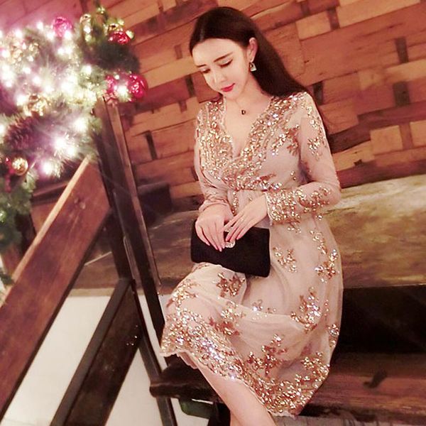 dresses women summer vneck bling sequin tassels bodycon dress elegant lady evening elastic mesh gauze 3/4 sleeve party midi dress, Black;gray
dresses women summer vneck bling sequin tassels bodycon dress elegant lady evening elastic mesh gauze 3/4 sleeve party midi dress, Black;gray