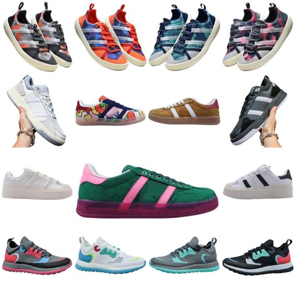 

Slippers breathable mesh running shoes top leather skate shoes striped print designer shoes non slip sneakers round toe casual shoes outdoor wearproof train