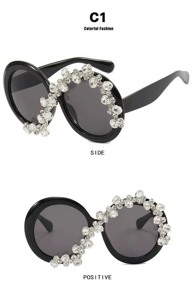 oversized round frame sunglasses with diamond inlay s asymmetric exaggerated personality women's sun shading and sunscreen sunglasses, White;black
oversized round frame sunglasses with diamond inlay s asymmetric exaggerated personality women's sun shading and sunscreen sunglasses, White;black