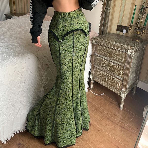 women vintage green long skirts high waist lace floral maxi skirt fairycore grunge mermaid skirts aesthetic bodycon y2k, Black
women vintage green long skirts high waist lace floral maxi skirt fairycore grunge mermaid skirts aesthetic bodycon y2k, Black