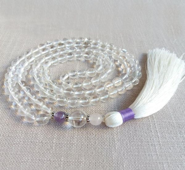 8mm clear quartz 108 mala beads buddhist meditation necklace prayer beads japa mala tassel necklace healing jewelry gift1088824, Silver
8mm clear quartz 108 mala beads buddhist meditation necklace prayer beads japa mala tassel necklace healing jewelry gift1088824, Silver