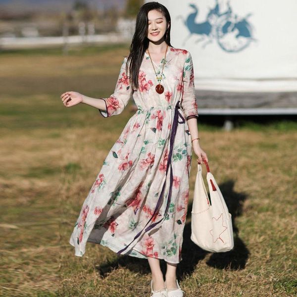 dresses retro literary cotton and linen print dress women's 2022 summer large size loose and thin lace waist temperament long dress coo, Black;gray
dresses retro literary cotton and linen print dress women's 2022 summer large size loose and thin lace waist temperament long dress coo, Black;gray