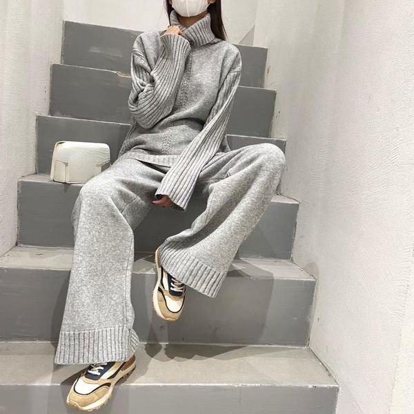 pants khaki thicken woolen sweater + wide leg pants women autumn winter loose turtleneck knitted 2 piece sets women korean pants sets, White
pants khaki thicken woolen sweater + wide leg pants women autumn winter loose turtleneck knitted 2 piece sets women korean pants sets, White