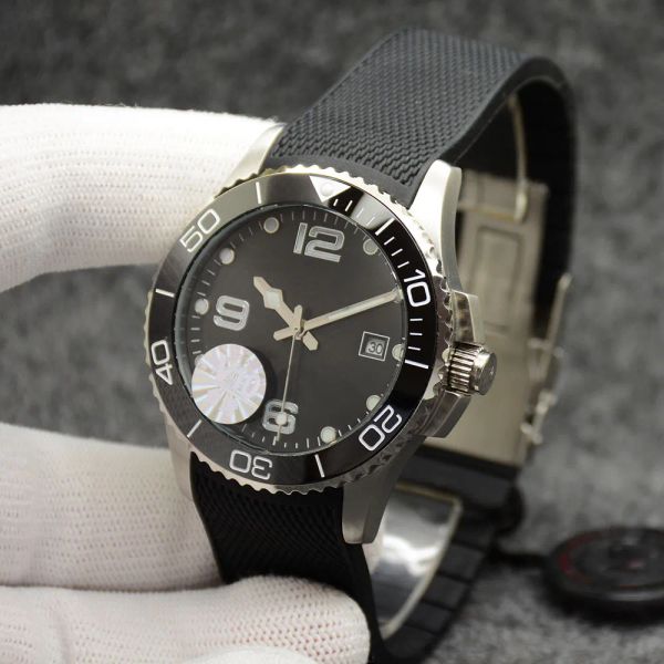41mm conquest mens watches automatic mechanical movement rubber strap concas ceramic bezel with hydroconquest hardlex glass markings black d, Slivery;brown
41mm conquest mens watches automatic mechanical movement rubber strap concas ceramic bezel with hydroconquest hardlex glass markings black d, Slivery;brown