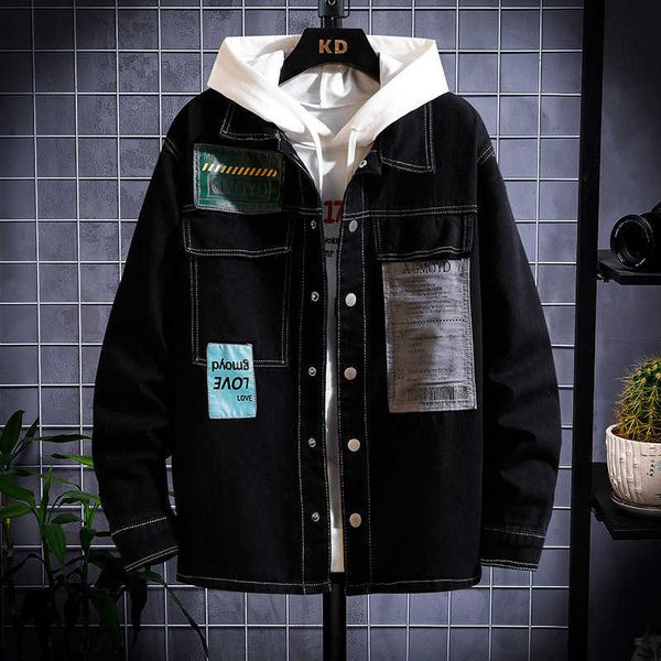 men's denim jacket new korean trend student lapel casual spring and autumn loose top, Black;brown
men's denim jacket new korean trend student lapel casual spring and autumn loose top, Black;brown