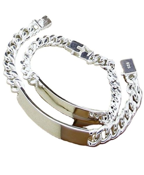 925 sterling silver bracelet 10mm smooth sideways chain for men women wedding engagement party jewelry3917104, White
925 sterling silver bracelet 10mm smooth sideways chain for men women wedding engagement party jewelry3917104, White