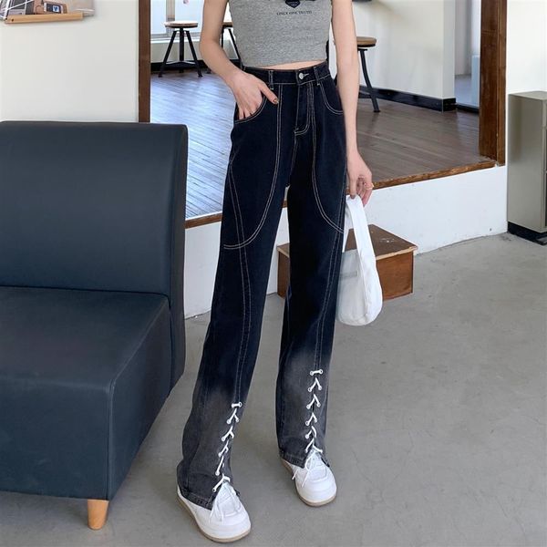 jeans btfg 2022 autumn new casual fashion gradient korean version of high waist strap design sense straight loose slim wide leg jeans, Blue
jeans btfg 2022 autumn new casual fashion gradient korean version of high waist strap design sense straight loose slim wide leg jeans, Blue