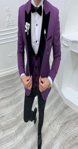 customized groom wedding tuxedos purple 3 pieces slim fit pant suits prom party business suit outfit jacket vest black pants 3022577, Black;gray
customized groom wedding tuxedos purple 3 pieces slim fit pant suits prom party business suit outfit jacket vest black pants 3022577, Black;gray