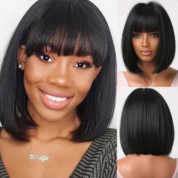 nxy hair wigs 10~14 inch black for women short bob wig with bangs straight natural synthetic party cosplay 230619
nxy hair wigs 10~14 inch black for women short bob wig with bangs straight natural synthetic party cosplay 230619