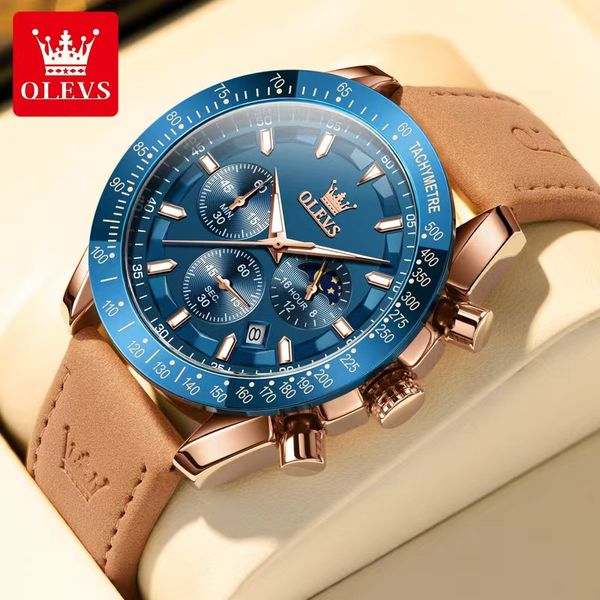 olevs multi functional quartz waterproof men's watch, men's watch 45mm, Slivery;brown
olevs multi functional quartz waterproof men's watch, men's watch 45mm, Slivery;brown
