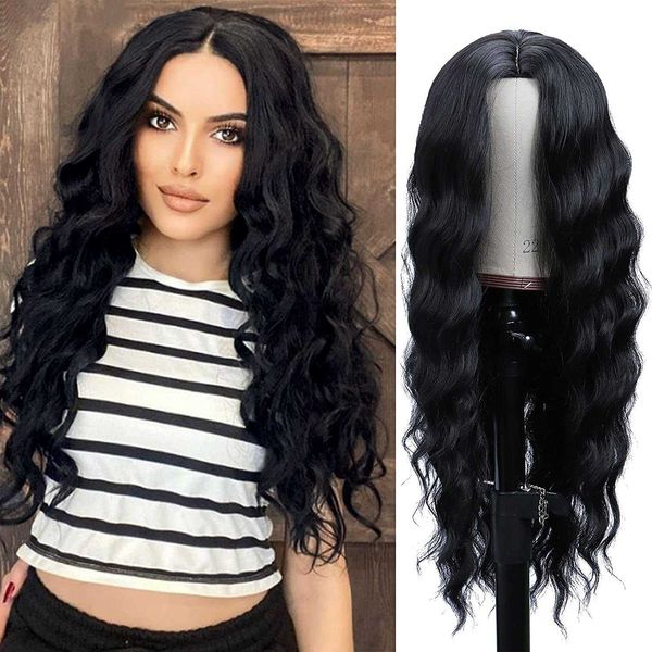 nxy hair wigs natural color synthetic middle part wig 24 30inch long body wave for women daily use 230619, Black
nxy hair wigs natural color synthetic middle part wig 24 30inch long body wave for women daily use 230619, Black