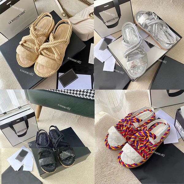 designer sandals blade sandal women shoes hemp rope woven metal chain slides platform slippers elegant simple material flat slipper, Black
designer sandals blade sandal women shoes hemp rope woven metal chain slides platform slippers elegant simple material flat slipper, Black