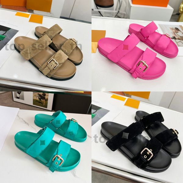 bom dia comfort mule designer sandals double banded slides men women summer slippers calfskin leather sandal suede printing buckle slide wit, Black
bom dia comfort mule designer sandals double banded slides men women summer slippers calfskin leather sandal suede printing buckle slide wit, Black