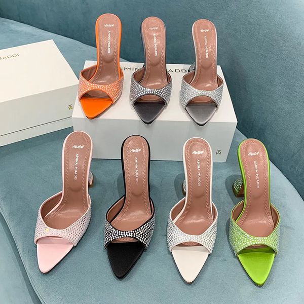 amina muaddi begum crystal satin slippers crystal mule slides sandals open toe women's luxury leather outsole evening shoes 9.5cm facto, Black
amina muaddi begum crystal satin slippers crystal mule slides sandals open toe women's luxury leather outsole evening shoes 9.5cm facto, Black