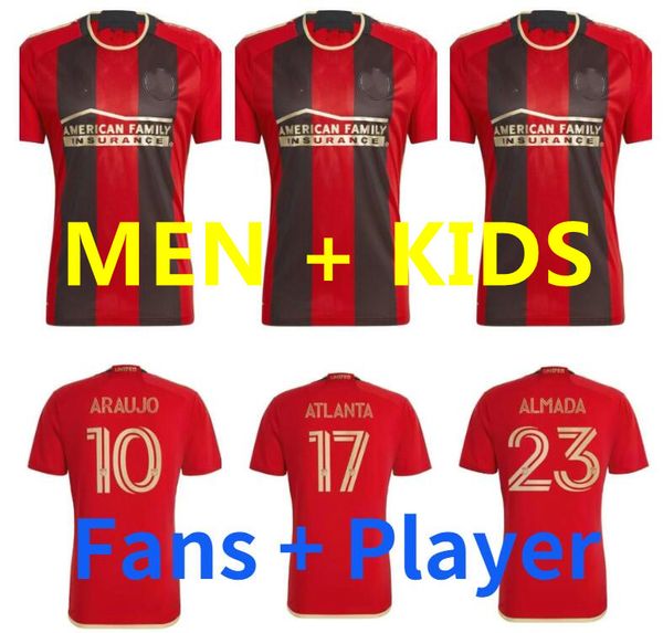 23 24 atlanta martinez united fc soccer jerseys sets mls 2023 2024 fans player maillots de foot barco robinson araujo almada home men kids k, Black;yellow
23 24 atlanta martinez united fc soccer jerseys sets mls 2023 2024 fans player maillots de foot barco robinson araujo almada home men kids k, Black;yellow