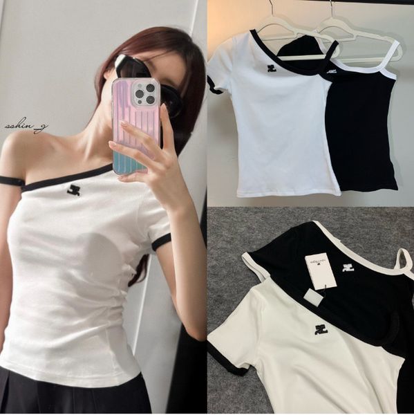 fashion classic trendy luxury designer cloth women summer jennie black white matching single shoulder off shoulder asymmetric short sleeved
fashion classic trendy luxury designer cloth women summer jennie black white matching single shoulder off shoulder asymmetric short sleeved