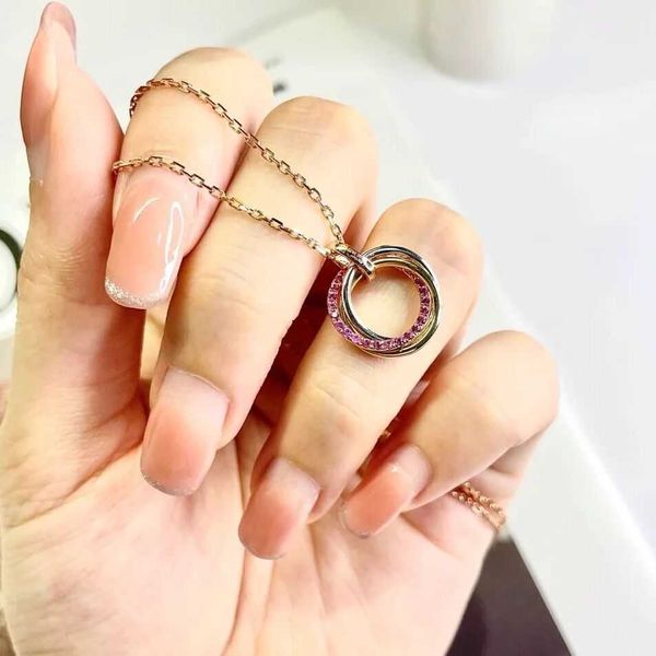 hpsr internet celebrity card three ring necklace 925 sterling silver plated 18k gold family pink diamond color pendant collar chain jh8n, Black
hpsr internet celebrity card three ring necklace 925 sterling silver plated 18k gold family pink diamond color pendant collar chain jh8n, Black