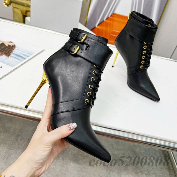 women ankle boots fashion genuine leather pointed toe lace up party dress boot runway outfit super high heels pumps short boots, Black;white
women ankle boots fashion genuine leather pointed toe lace up party dress boot runway outfit super high heels pumps short boots, Black;white