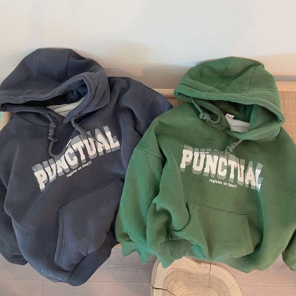 children's hoodie plush thickened winter style boys' teenager clothing sweater letter print design gray and green suitable for inf, Black
children's hoodie plush thickened winter style boys' teenager clothing sweater letter print design gray and green suitable for inf, Black