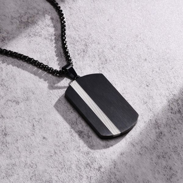 black stainless steel simple dog tag pendant necklace rolo chain for mens fashion gifts 3mm 24inch n1886, Silver
black stainless steel simple dog tag pendant necklace rolo chain for mens fashion gifts 3mm 24inch n1886, Silver