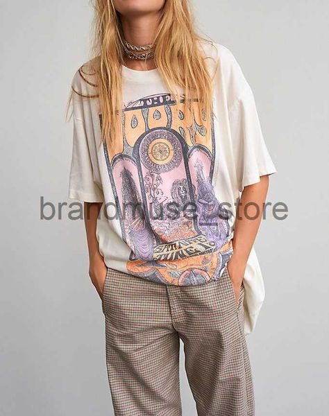 women's t-shirt happie queens women boho tees short sleeve letter print vintage t shirt j230619, White
women's t-shirt happie queens women boho tees short sleeve letter print vintage t shirt j230619, White