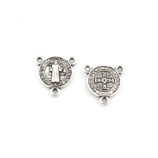 100pcs alloy saint benedict medal cross triangular 3-strand charm spacer end connector for jewelry making f-59, Silver
100pcs alloy saint benedict medal cross triangular 3-strand charm spacer end connector for jewelry making f-59, Silver