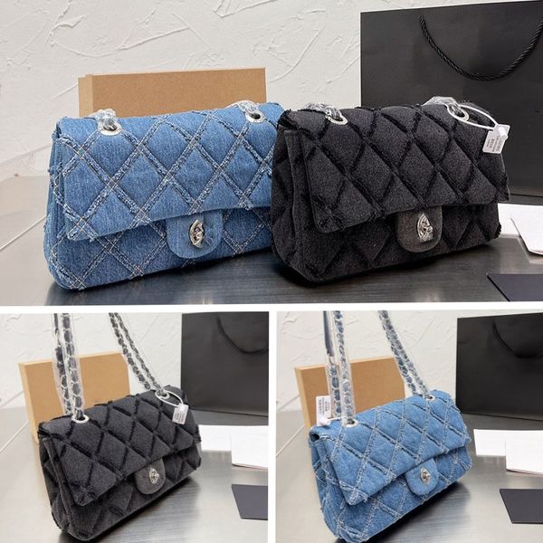 classic denim bag saddle bag vintage purse cc black flap bag designer blue denim shoulder bags with silver chain hardware for women
classic denim bag saddle bag vintage purse cc black flap bag designer blue denim shoulder bags with silver chain hardware for women