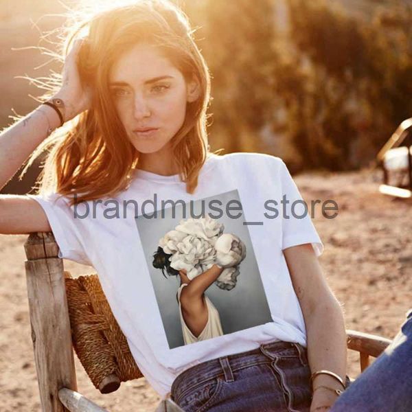 women's t-shirt cotton aesthetic t-shirt flower printing harajuku short-sleeved tees fashion casual women's large size tshirt j23, White
women's t-shirt cotton aesthetic t-shirt flower printing harajuku short-sleeved tees fashion casual women's large size tshirt j23, White