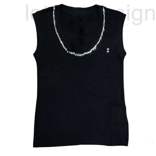 women's t-shirt designer 23ss women knits vest tee designer crop with letter embroidery wool shirts new runway high end brand elastici, White
women's t-shirt designer 23ss women knits vest tee designer crop with letter embroidery wool shirts new runway high end brand elastici, White
