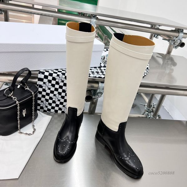 fashion genuine leather women long boots mixed color slip on low heels woman knee high boot runway outfit party dress booties, Black;white
fashion genuine leather women long boots mixed color slip on low heels woman knee high boot runway outfit party dress booties, Black;white