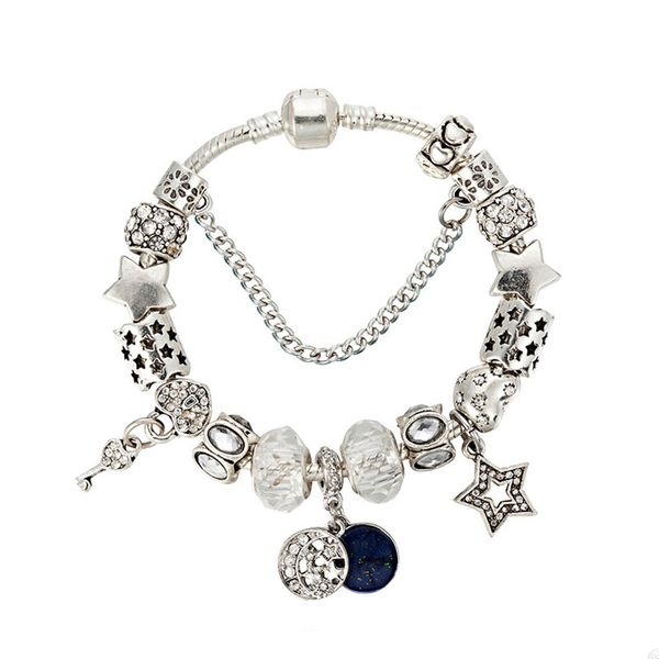 blue moon and star charm bracelet set for pandora 925 silver plated snake chain bracelets for women girls clear beads charms luxury bracelet, Golden;silver
blue moon and star charm bracelet set for pandora 925 silver plated snake chain bracelets for women girls clear beads charms luxury bracelet, Golden;silver