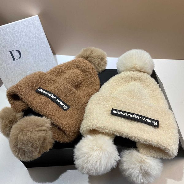 designer a wang luxury big king lamb fleece ear protection hat fashion cute wool ball warm show face small knitted wang pullover female, Blue;gray
designer a wang luxury big king lamb fleece ear protection hat fashion cute wool ball warm show face small knitted wang pullover female, Blue;gray