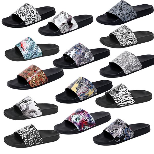 luxury designer men rubber anti-slip slipper classic black white animal print slides sandal soft bottom comfortable home outdoor slippers be 
luxury designer men rubber anti-slip slipper classic black white animal print slides sandal soft bottom comfortable home outdoor slippers be