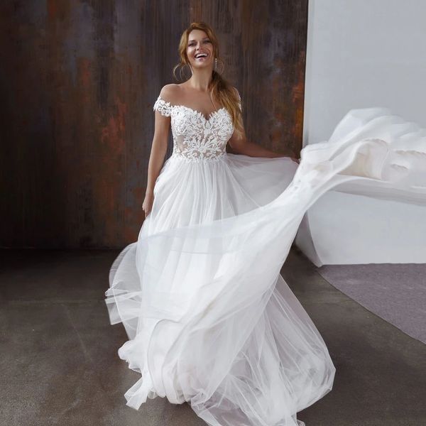 exquisite sheer neck a line bohemian wedding dresses cap sleeve plus size bridal gown tulle skirt appliques vestido de novia, White
exquisite sheer neck a line bohemian wedding dresses cap sleeve plus size bridal gown tulle skirt appliques vestido de novia, White