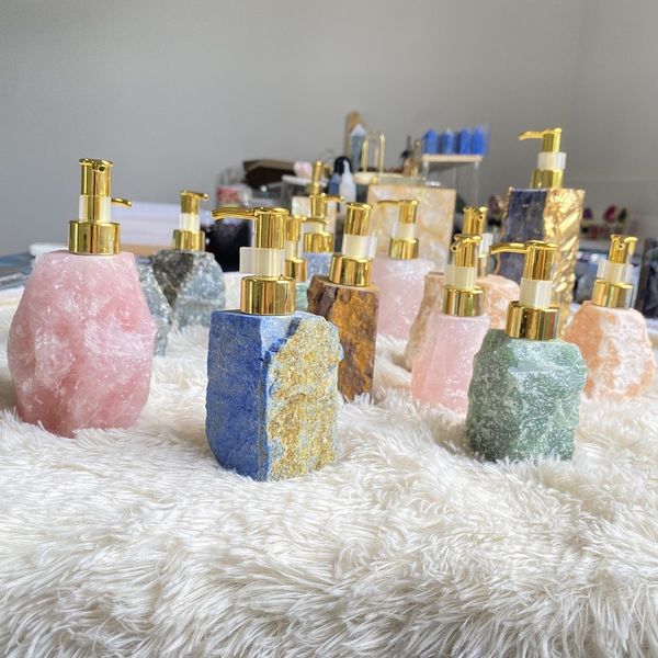 natural jade raw stone rose quartz shampoo empty bottle with pump shower gel dispenser for shower bathroom shampoo conditioner bodywash bott
natural jade raw stone rose quartz shampoo empty bottle with pump shower gel dispenser for shower bathroom shampoo conditioner bodywash bott