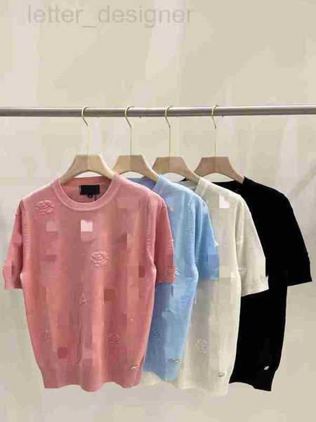 women's knits & tees designer 2023 spring summer milan runway sweaters o neck short sleeve sweater high end jacquard pullover designer, White
women's knits & tees designer 2023 spring summer milan runway sweaters o neck short sleeve sweater high end jacquard pullover designer, White