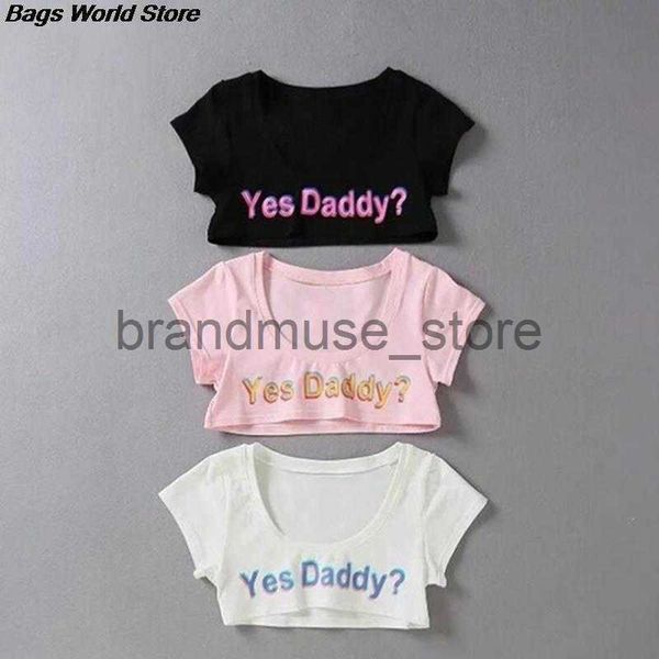 women's t-shirt 1 pc women crop short sleeve cropped shirts summer yes daddy letter print t shirt j230619, White
women's t-shirt 1 pc women crop short sleeve cropped shirts summer yes daddy letter print t shirt j230619, White