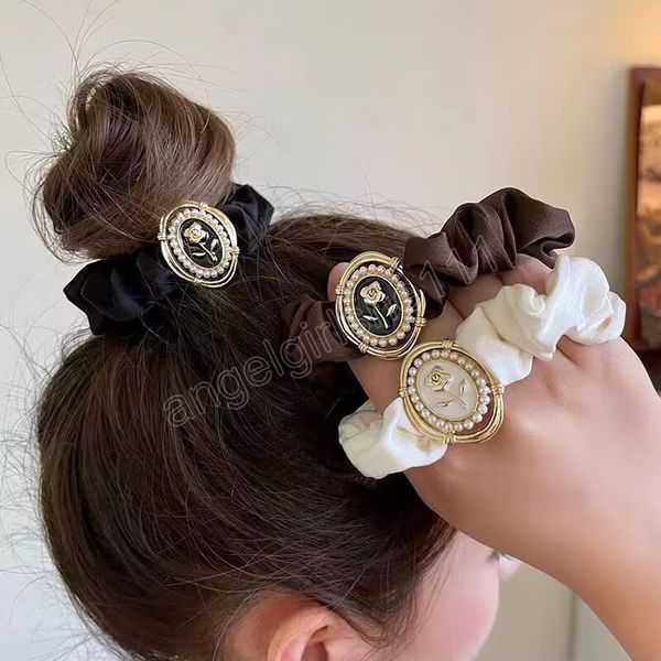 french rose pearl hairbands hair accessories ornaments girls headwear ponytail holder scrunchies soft hair ring, Slivery;white
french rose pearl hairbands hair accessories ornaments girls headwear ponytail holder scrunchies soft hair ring, Slivery;white