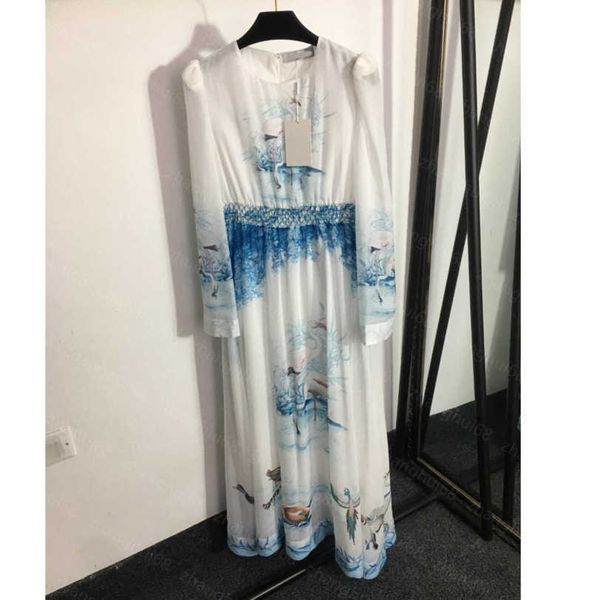 23ss summer dresses women dress womens designer clothing fairy crane mandarin duck print long-sleeved dress with waist tucked womens clothin, Black;gray
23ss summer dresses women dress womens designer clothing fairy crane mandarin duck print long-sleeved dress with waist tucked womens clothin, Black;gray