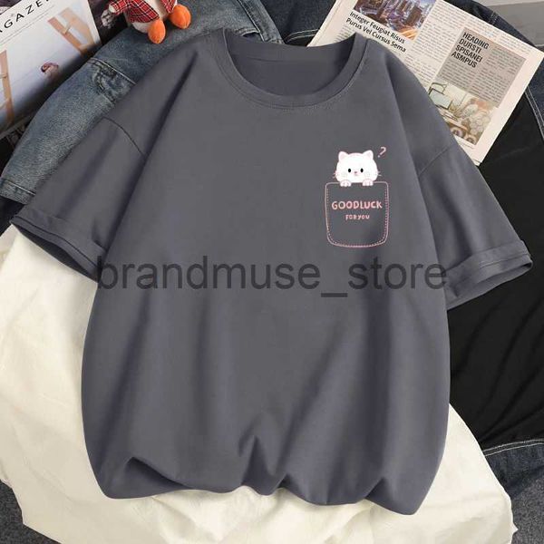 women's t-shirt 2023 summer fashion t-shirt women cotton harajuku kawaii pocket cat print loose casual short sleeved t shirt female y2k, White
women's t-shirt 2023 summer fashion t-shirt women cotton harajuku kawaii pocket cat print loose casual short sleeved t shirt female y2k, White