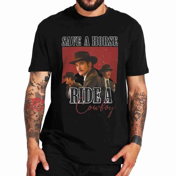 men's t-shirts save a horse cowboy t shirt pedro pascal short sleeve cotton casul summer tee tshirt eu size j230619, White;black
men's t-shirts save a horse cowboy t shirt pedro pascal short sleeve cotton casul summer tee tshirt eu size j230619, White;black