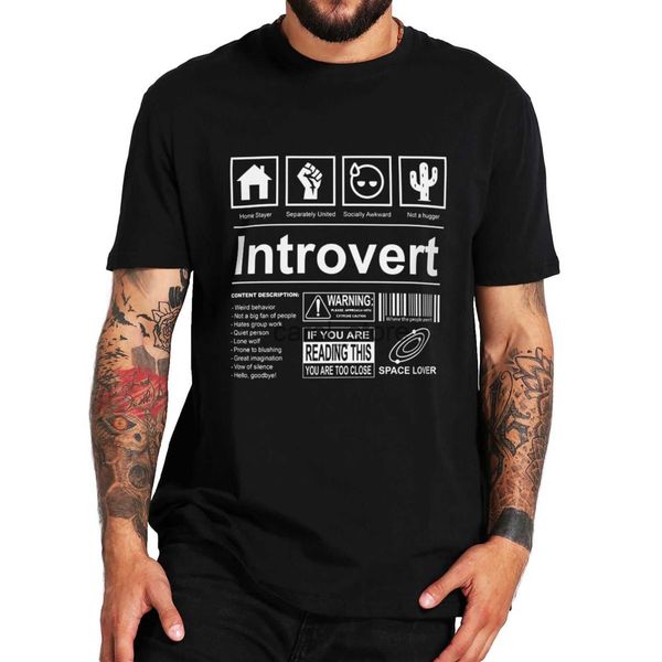 men's t-shirts introvert t shirt humor introverts joke introverted gift casual 100% cotton oversized o-neck t-shirts eu size j230619, White;black
men's t-shirts introvert t shirt humor introverts joke introverted gift casual 100% cotton oversized o-neck t-shirts eu size j230619, White;black