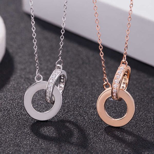 counter quality 925 sterling silver jewelry c card double ring big cake micro inlaid zircon collarbone necklace rose gold plated pendant, Black
counter quality 925 sterling silver jewelry c card double ring big cake micro inlaid zircon collarbone necklace rose gold plated pendant, Black