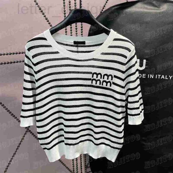 women's plus size t-shirt designer jacquard women pullover knits stripe t shirts round neck short sleeve tees r knitted sweaters 0mfa, Black
women's plus size t-shirt designer jacquard women pullover knits stripe t shirts round neck short sleeve tees r knitted sweaters 0mfa, Black