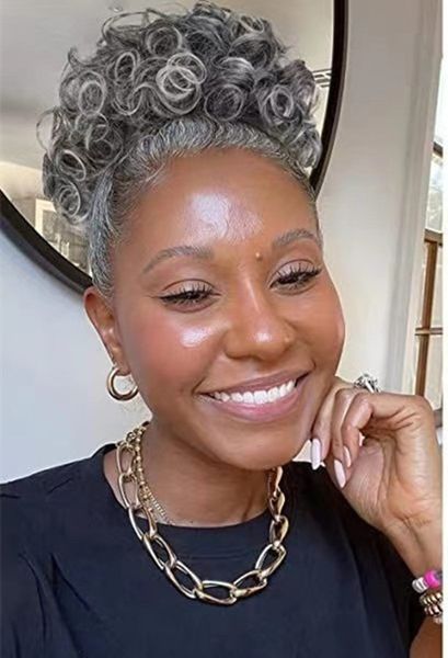 chic and sleek curly grey hair buns messy bun hair piece clip in human hair piece for women salt and pepper 120g short 10inch, Black
chic and sleek curly grey hair buns messy bun hair piece clip in human hair piece for women salt and pepper 120g short 10inch, Black