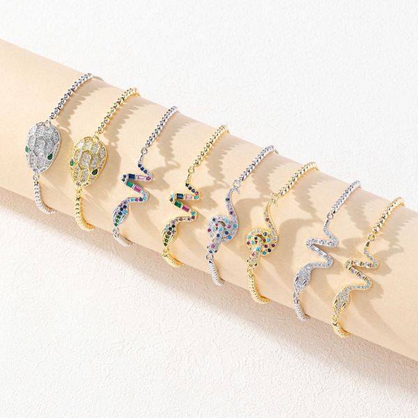 chain new diamond inlaid colorful zircon hand decoration copper plated snake animal bracelet batch female, Black
chain new diamond inlaid colorful zircon hand decoration copper plated snake animal bracelet batch female, Black