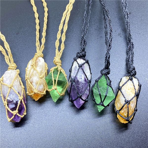 natural amethyst z green fluorite raw stone pendant woven net stretchable adjustment rope necklace for women men, Silver
natural amethyst z green fluorite raw stone pendant woven net stretchable adjustment rope necklace for women men, Silver